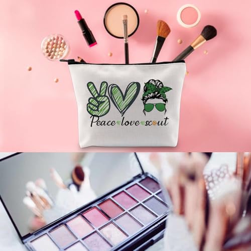 WCGXKO Makeup Bag Travel Bag For Bridging Ceremony Gift (Peace Love Sco)3
