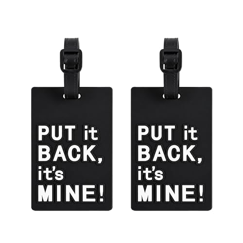 Image of Storite 2 Pk PVC Luggage /Bag /Travel ID Label Tags (Black) | for Suitcase & School Bags Identifier Name Address Label with Plastic Strap