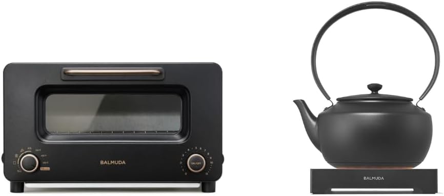 BALMUDA Combo Pack in Black | The Toaster Pro & MoonKettle | Steam Toaster & Electric Kettle with Temp Control