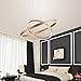 MADEM Modern LED Chandelier 2-Ring Circular Dimmable Pendant Light Contempoary Chanderlier Flush Mount Pendant Lighting for Living Room Dining Room, Bedroom,3000K-6000K, Gold, 60W