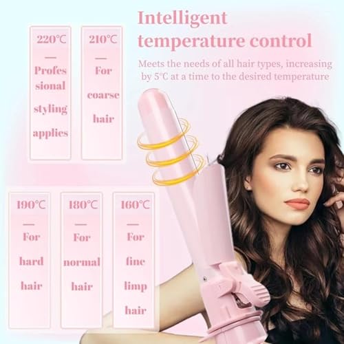Automatic Curling Wand 28mm/1.1 inch Rotating Curling Iron with LED Display Fast Heating Wand for Short Long Hair Professional Hair Waver Hair Styling Irons for Home & Travel - Thumbnail 4