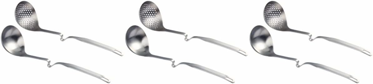 厳選された鍋や調理器具用6個調理器具スクープレードル濾し家庭用スープストレーナー長い器具セパレーターとサービングフィルター付きS金属
