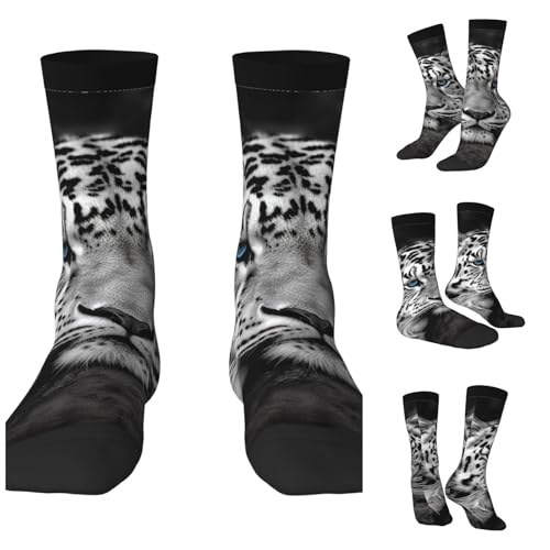 LZQPOEAS Black and white tiger Athletic Socks Unisex Cushioned Crew Socks Hiking Running Calf Sock Soft Above Ankle Sock