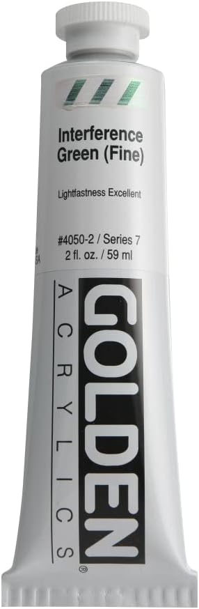 Golden Artist Colors,2 Oz Heavy Body Iridescent Color Acrylic Paint,Interference Green (fine)