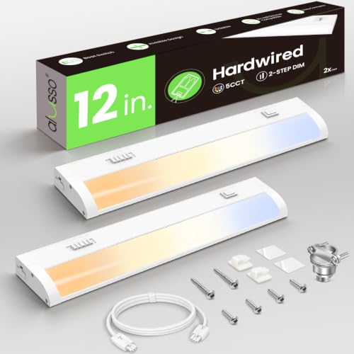 Image of ALUSSO Hardwired Under Cabinet Lighting 12in 6W Counter for Kitchen Closet