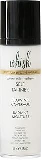 Whish Beauty Coconut Milk and Verbena Self Tanner - Sunless Tanning Lotion for Face & Body - Moisturizes with Shea Butter, Mango Butter, & Aloe - For All Skin Tones - Paraben & Sulfate Free, 5 fl oz