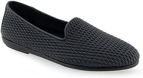 Aerosoles Women's Betunia Loafer, Black Mini Diamond Quilted PU, 6.5 Wide - 1