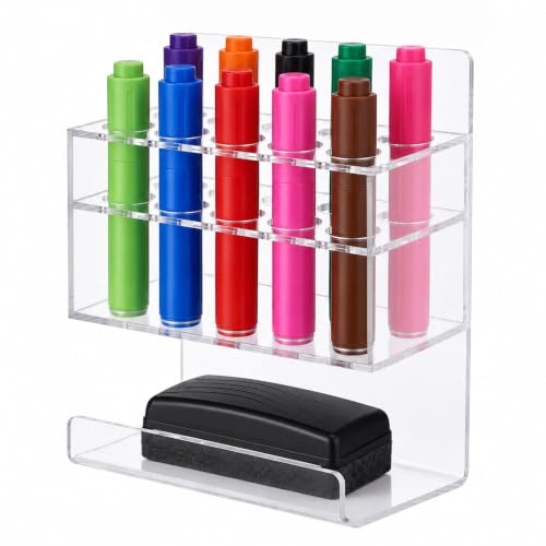 Wall-Mounted Dry Eraser Holder, Whiteboard Pen Holder, Acrylic Pen Holder