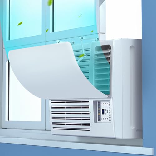 Deflector de ventilación de aire acondicionado de ventana ajustable blanco de 53x27cm 2