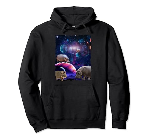 Hippo Wild Pet Animal Universe Galaxy Stars Hippopotamus Sudadera con Capucha