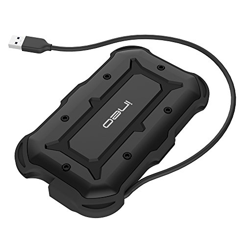 USB 3.1 SATA Rugged 2.5-inch Hard Drive Enclosure - ElecGear SuperSpeed Portable External Caddy, IPX6 Waterproof, IP6X Dust-Proof Shock-Resistant Military Drop Tested for HDD SSD with Type-A Plug