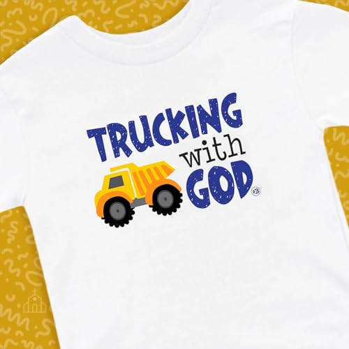 Trucking with God Toddler Boys Christian T-Shirt, 100% Cotton, 2T-5T Blue3