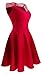 Sylvestidoso Women's A-Line Sleeveless Pleated Little Red Cocktail Party Dress (S, Red)
