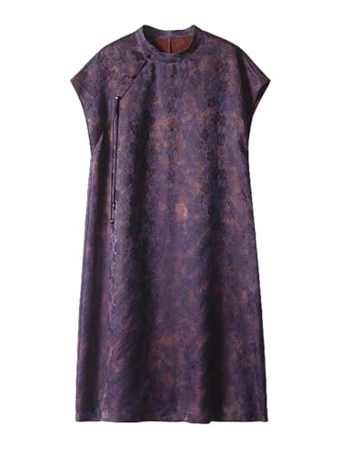 Robe jacquard en soie violette haut de gamme