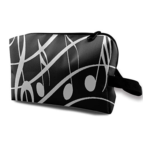 Preisvergleich Produktbild Schminktasche Musiknoten Schwarzweiss Handy Travel Multifunktions-Kosmetiktaschen Fabulous Organizer for Women