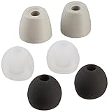 Earphones Plus brand 280-B-6BLK-6CLR-L Replacement earphone cushions, replacement earbud tips, 12 pairs size large + 1 bonus memory foam pair, black and clear