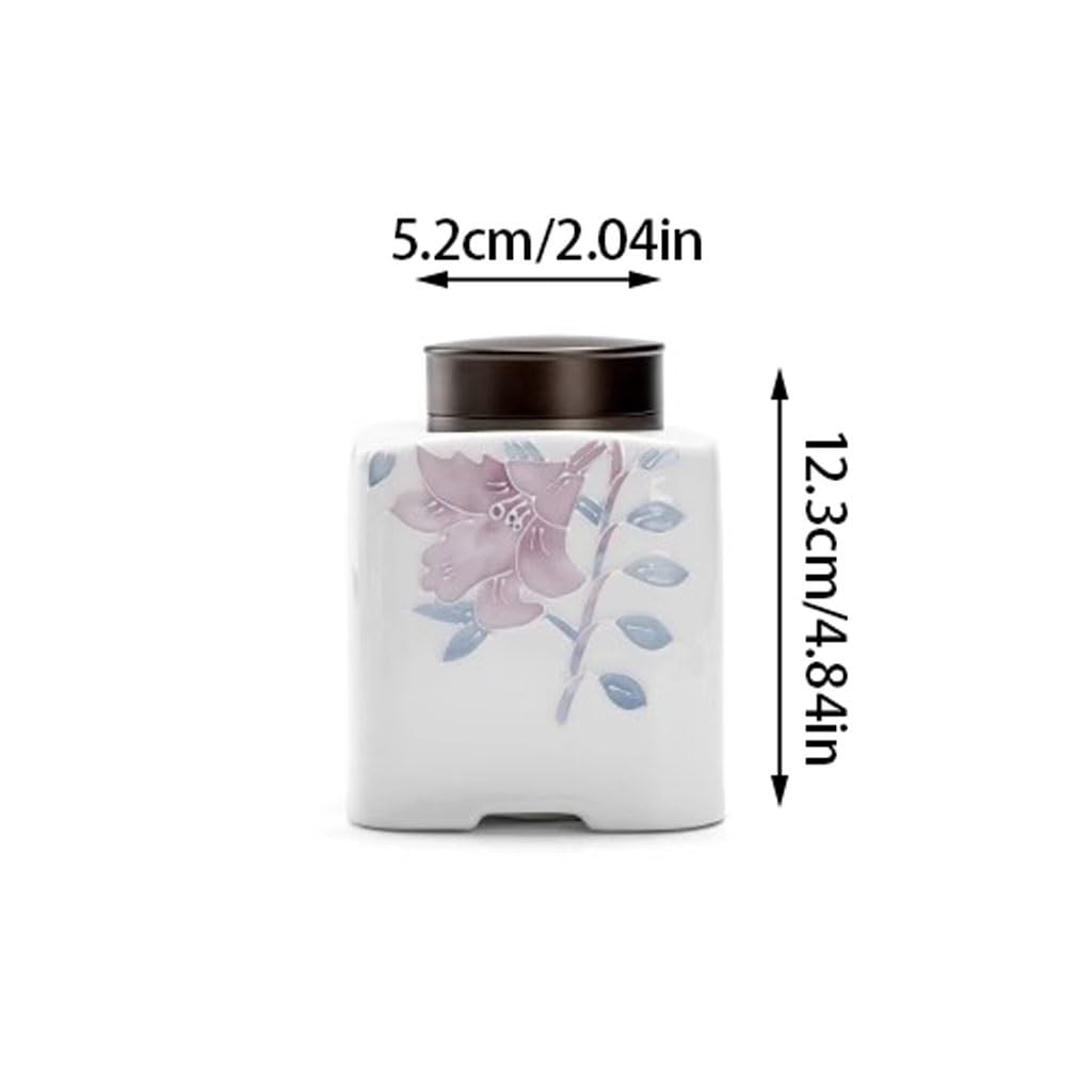 Teedose Lily Teedose, versiegelte Teedose, Legierungsdeckel, handgefertigter Teebehälter aus Keramik, Aufbewahrungsdose for Tee, Kaffee, Zucker, Nüsse in der Küche zu Hause Tee-Vorratsdose