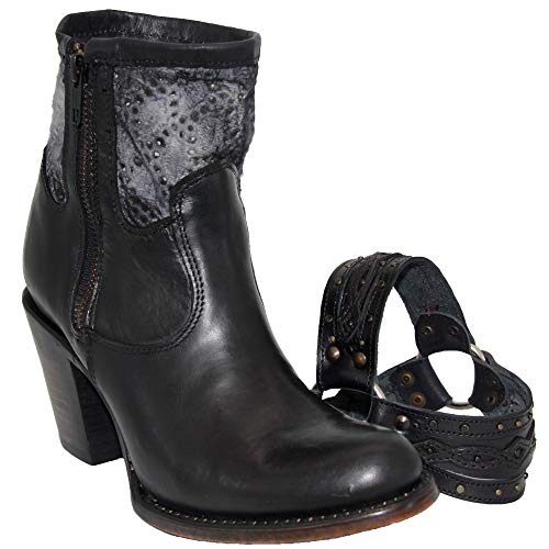 Womens Leather Cowgirl Cowboy Western Ankle Boot2