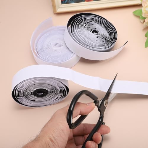 Image of uxcell 15ft x 2 inch Hook and Loop Tape, Heavy Duty Double-Sided Adhesive Strips, Strong Back Sticky Fastener for Home Office Car DIY Crafts, Black