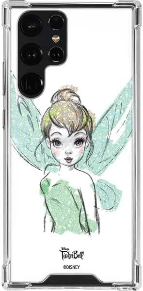 Skinit Clear Phone Case Compatible with Galaxy S22 Ultra - Officially Licensed Disney Tinker Bell Watercolor Fairy Art Design