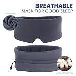 Mavogel Sleep Mask, Modal Material Eye Mask for Sleeping, Ultra Soft Skin Friendly Full Eye Covers for Women Men, Light Blocking Sleeping Mask for Travel Yoga Nap, Fully Adjustable Strap, Dark Grey - Image 3