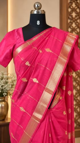 DRIDH TEXTILES pink maheshwari cotton silk saree – image 2