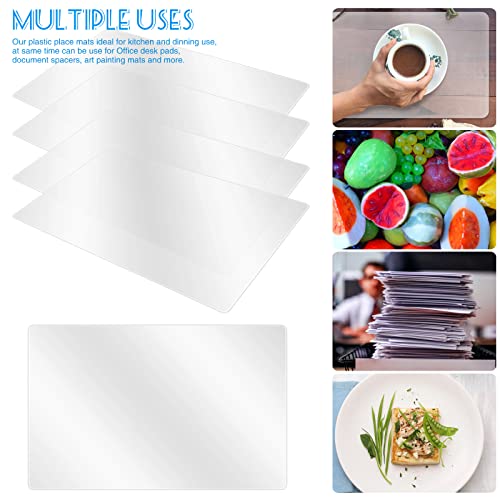 Tecmisse 30 Pcs Plastic Placemats, Large Vinyl Placemats, Heat Resistant Washable Table Mats For Kitchen, Dining, Crafting And Shelf Line, 15.7 X 11.8 Inch #TOP5