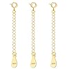 LANCHARMED 3 Pcs Necklace Extender, 925 Sterling Silver Extension for Jewelry Necklace Bracelet Anklet Extenders for Women Jewelry Making Chains 2 inch, Gold