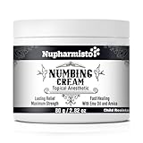 Nupharmisto Numbing Cream Maximum Strength : Long Lasting Numbing Cream with 5X Numbing - Emu Oil and Arnica 80 g / 2.82 oz