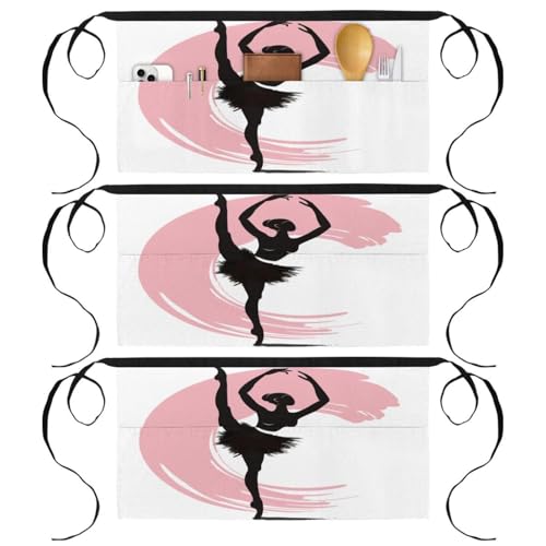 Lot de 3 tabliers avec poches pour serveur solution de rangement bistrot et cuisine