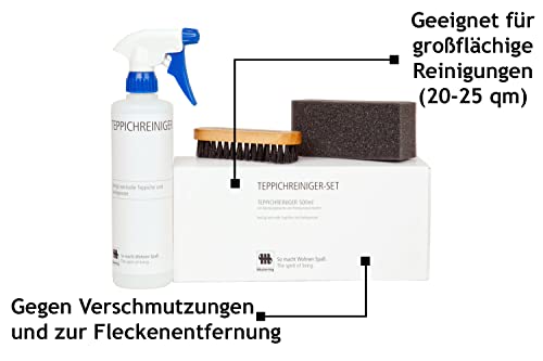 Musterring Teppichreiniger-Set für hochwertige Teppiche und Auslegware, 500ml Teppichreiniger mit Reinigungsschwamm und Bürste, einfache und schnelle Anwendung