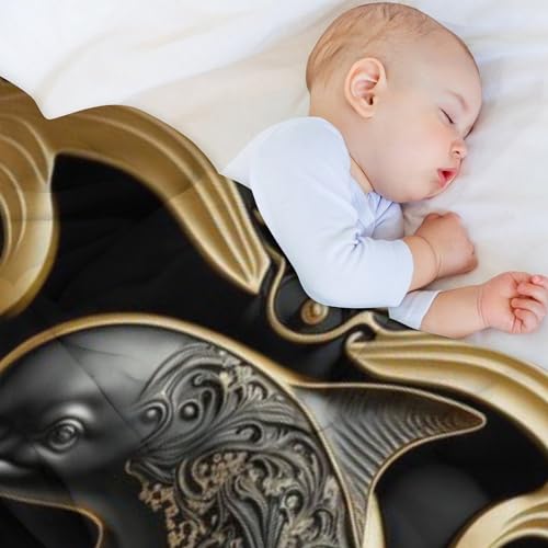 Manta cálida para sofá cama con tejido de microfibra y diseño de delfín 4