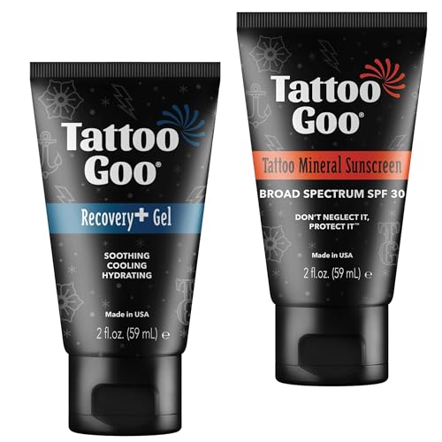 Tattoo Goo Zinc Oxide Mineral Sunscreen SPF 30 with Recovery Gel Tattoo Aftercare Broad Spectrum UVA UVB Protection Hydrating Non Greasy Healing Care image 5