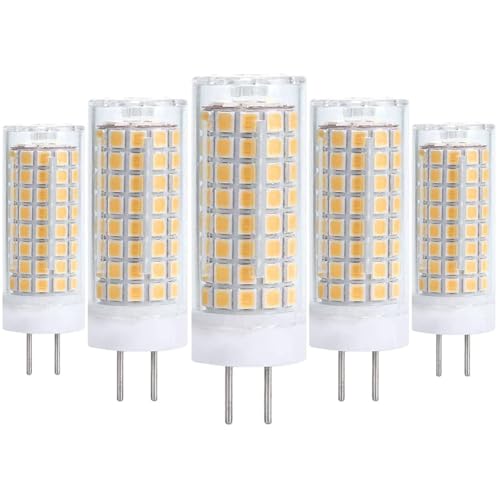 Bombillas LED gy6.35 220-240V AC 10w, equivalentes a Bombillas halógenas de 100w, 1000 LM, 5 para iluminación doméstica, atenuables(Blanco cálido)