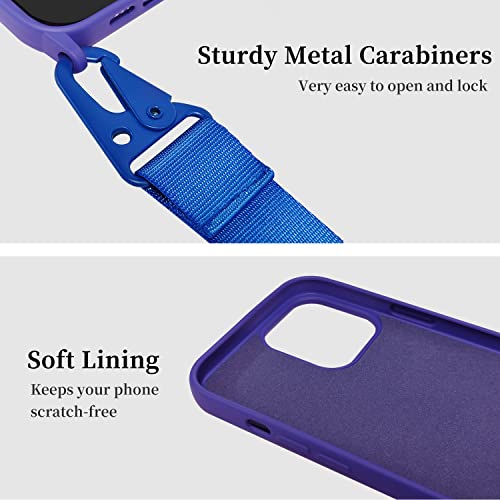 Image of Compatible with iPhone 15 Pro Max Case with Lanyard Crossbody iPhone Case with Strap Adjustable Shockproof Drop Protection Silicone Phone Cover for iPhone 15 Pro Max 6.7''