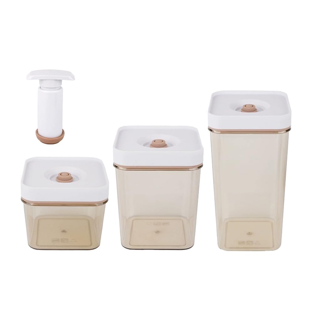 UDSKNV[KSL Vacuum-Sealed for Food Storage Containers 4 PCs-Modern Design, Suitable for Household Refrigerator, for Food and Grain
