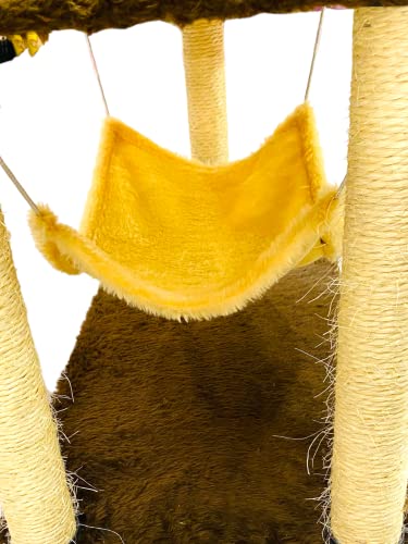 MY PET BRASIL Arranhador Para Gatos Arranhador Casinha Com Rede Arranhador Pet Resistente Bege