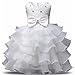 NNJXD Robe de Filles Gamins Volants Dentelles Robes de Mariage pour Les Parties - Blanc ( Taille 110) 3-4 ans