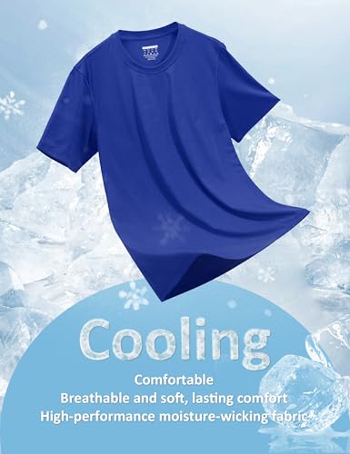 Image of MAGCOMSEN Mens T-Shirts Short Sleeve UPF 50+ Lightweight Moisture Wicking Basic Crewneck Casual Summer Cooling T Shirt