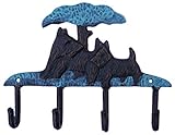 Lulu Decor, Cast Iron Scottie Dog Hook for Hanging Keys, Coats, Napkins, Aprons, Product Size 9x6.5x1, Color Antique Black and Green