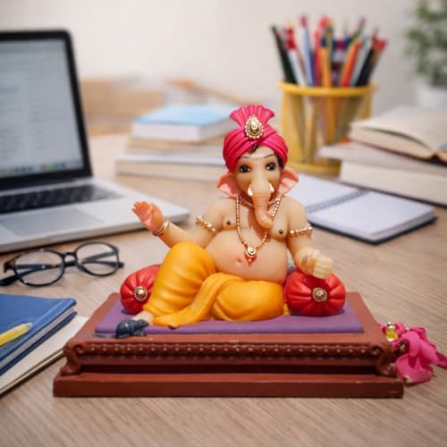 Image of Kshirsagar Lord Ganesha Idol for Car Dashboard | 4 Inch Lord Ganesha Statue | Ganpati Bappa Murti for Car, Home & Office Decor | Divine Blessing & Good Luck Decorative Idol