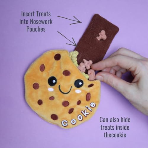 Pet London Nosework Cookie Dog Toy-Hide & Seek for treats, snuffle and encourage foraging for dogs, plush soft toy with crinkle sound - Image 5