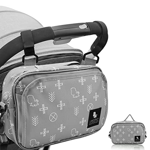 Bolsa Organizadora Para Cochecito, Bolsa de Almacenamiento para Cochecito de Bebé, Bolso Organizador Carrito Bebe Para Toallitas HúMedas, PañAles, Juguetes, Se Utiliza Como Bolso de Mano (Gris1)