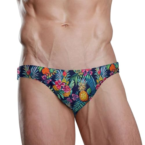 Pineapple Flower Swim Briefs for Men Swimsuit Bikini Swimwear S B04010782