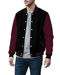 Black and Maroon - Varsity Jacket Men