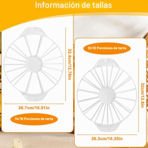 Miniatura 4 de Cortador De Tartas Reposteria, Marcador De Porciones De Tartas, 2 Pcs Prensa Redonda Antiadherente Para Cortar, Queso Y Repostería Para 10 12 14 16 Rebanadas, Utensilios Para Pasteles De Cocina