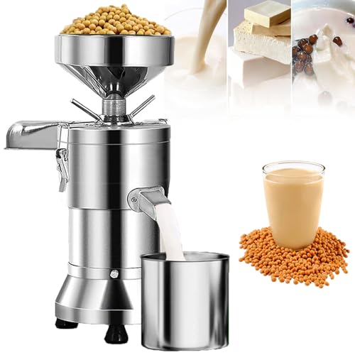 Commercial Soy Milk Machine,1100W Automatic Stainless Steel Grain Grinder with 60kg/h Yield,Peanut Butter Manufacturer for Home Milk Tea Stores