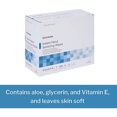 McKesson Hand Sanitizing Wipes [100 Count] Alcohol Wipes with Aloe and Vitamin E, Travel, Individually Wrapped - Thumbnail 3