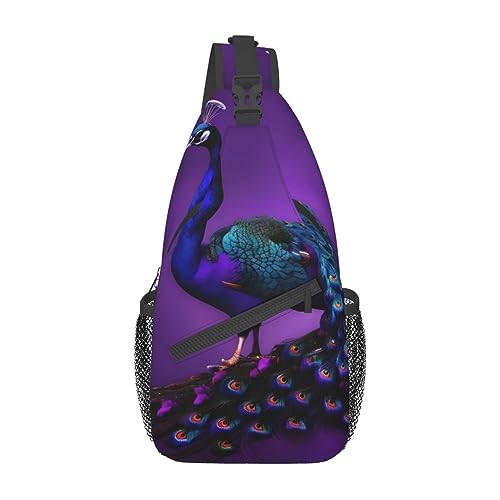 Sac à dos de jour ergonomique violet et sac de poitrine étanche pour la randonnée