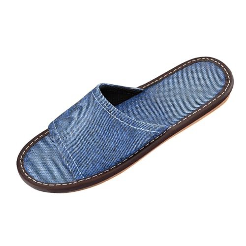 GuoChe Shower Slippers Indoor Washable Lightweight Open-toe Slip-on Home Shoes for Pool Gym Bath House Dark